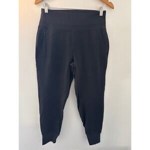 Athleta Womens Medium Black Venice Jogger Pull On High Rise Zip Pockets #597888